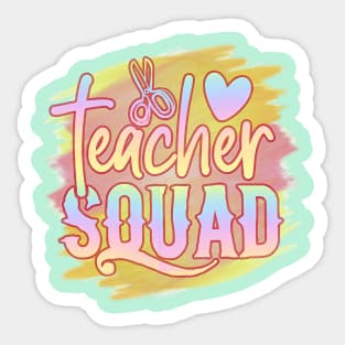Teacher Squad Fun Graphic Tee Sticker